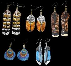 jewelry 1: These earings are painted on leather and are light as a feather.
